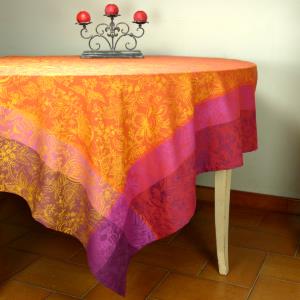 Bric Square Jacquard Tablecloth 69"X69" "Colombes" pattern