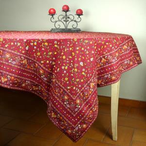 Provencal Rectangle Cotton Tablecloth Red "Country