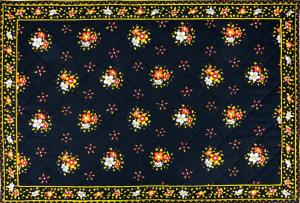 Provencal Quilted Cotton Placemat Black/Yellow 12x18