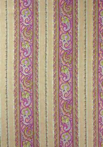 "Pink Cashmere" Provencal Printed Border stripe Fabric