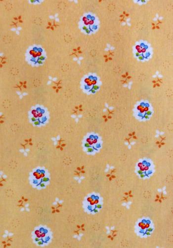 “Beige Flowers”, 100% Provencal country cotton fabric 67