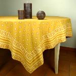 Provencal Square Cotton Tablecloth ocher "Roussillon