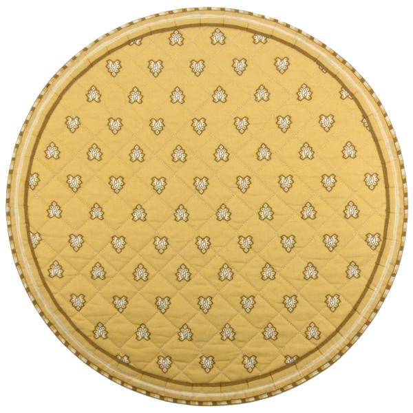 Provencal Quilted Round Table Mats Beige "Roussillon" 16"