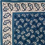 Quilted Blue Cotton placemat 15"x19", Volutes pattern