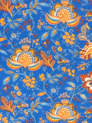 French Provencal Printed cotton Fabric Colombes Blue