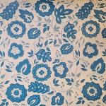 Rectangle Cotton Tablecloth White & Blue "Flora" design