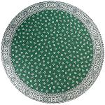 Green Round Cotton Tablecloth "Indianaire" pattern