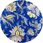 Round Cotton Provencal Tablecloth Blue "Inola"