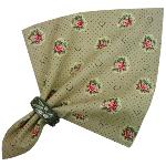 Provencal Grey 100% Cotton Napkin Flowers pattern 