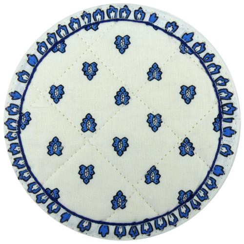 Cotton Quilted White coaster Bees design