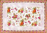 Quilted placemat 15"x20" White, Fruits pattern