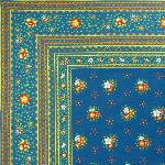 Provencal Square Cotton Tablecloth blue "Farandole