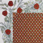 Quilted Provencal Table Runner Red "Dentelle" 18''x59''