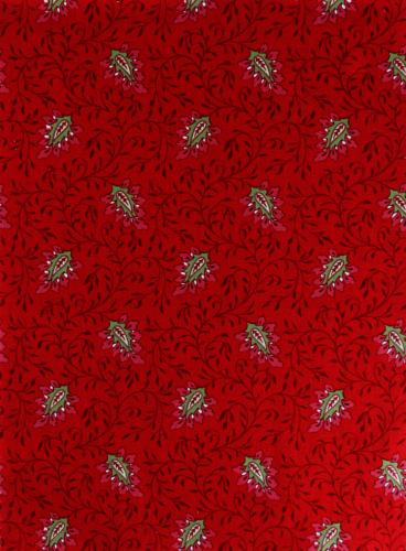 French Printed Fabric Campano Red Gardenia