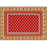 Red Quilted cotton placemat 14"x 18",  "Gordes" pattern