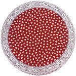 Red Round Cotton Tablecloth "Indianaire" pattern
