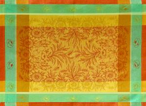 Yellow French Jacquard Placemat with Orange Epis