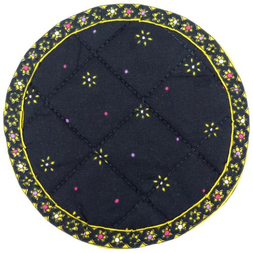 Cotton Quilted Black coaster Stars design