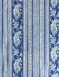 French Provencal Printed cotton Border stripe Fabric Bonis Blue