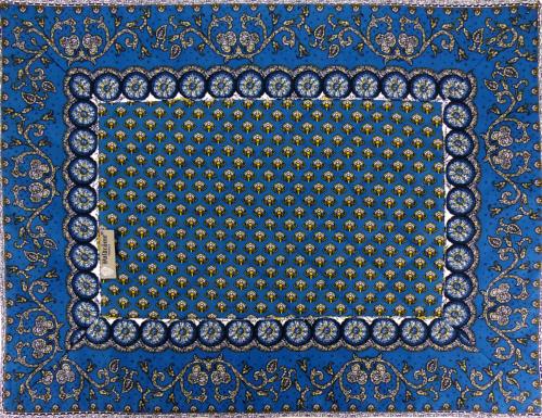 Quilted placemat 14"x18" Blue, "Dentelle" pattern
