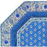 Blue Quilted octogonal placemat 14"x 14",  "Gordes" pattern