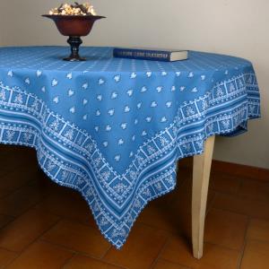 Provencal Rectangle Cotton Tablecloth Blue "Roussillon