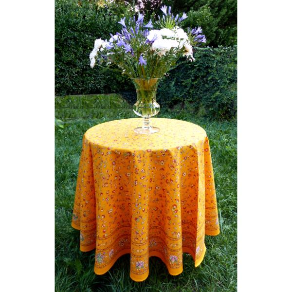 Provencal Round Cotton Tablecloth yellow "Country