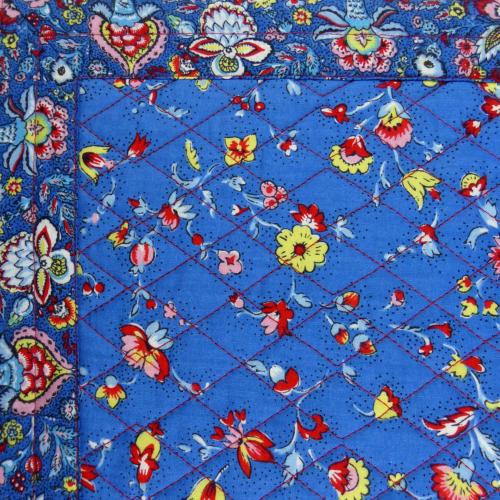 Blue Provencal quilted table runner "Country" 14x28 inch