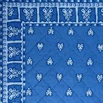 Provencal Blue quilted table runner "Roussillon" 16x35 inch