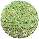 Round Cotton Tablecloth Green "Country"