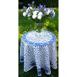 White Round Cotton Tablecloth "Indianaire" pattern