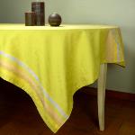 Square Jacquard Light Green Tablecloth "Country" 69x69"