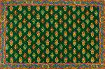 Green Placemat, dark edge, Calissons pattern