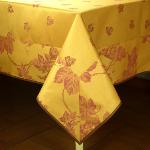 Provencal Square Tablecloth 54"X54" Mustard Yellow "Grape" 