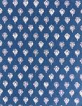 French Provencal Printed cotton Fabric Indianaire Blue