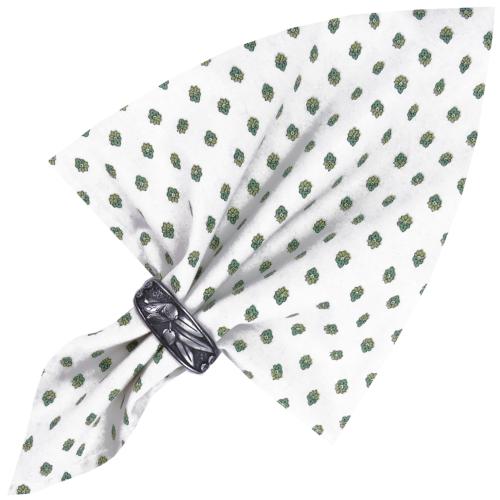 Ecru/Green Napkin, Provencal design "Esterel", 100% cotton