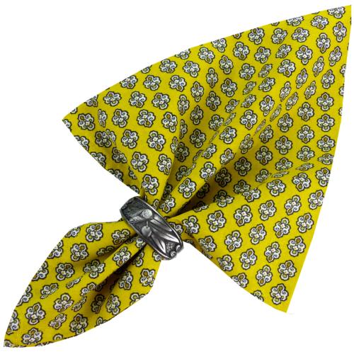 Yellow Napkin, Provencal design "Bastidin", 100% pure cotton