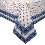 Ecru/Blue Square Tablecloth 63"X63" "Esterel" pattern