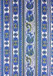 "Blue Bastidin" Provencal Printed Border stripe Fabric