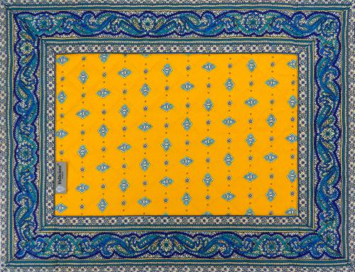 Yellow Quilted placemat 14"x18", "Calissons" design