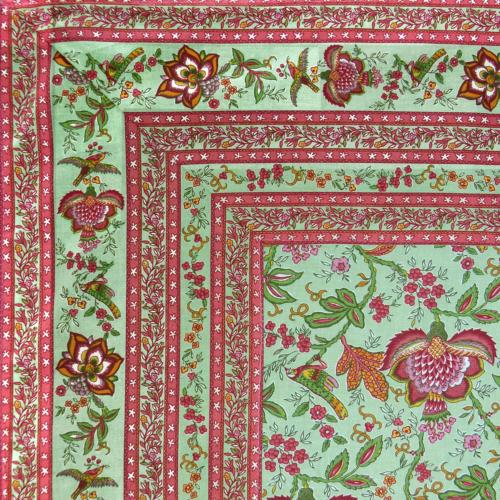 Mint Rectangle Tablecloth 63X79" "Colombes" pattern