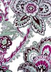 “White/Mauve Lys”, 100% mercerised printed cotton fabric