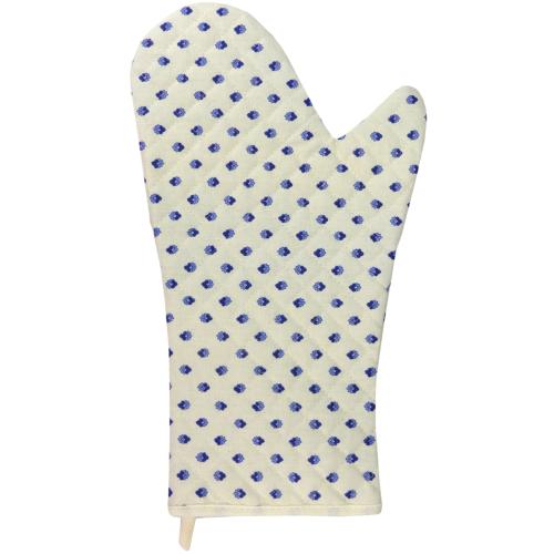 Esterel Ecru & Blue Quilted Oven Glove – Provencal Design