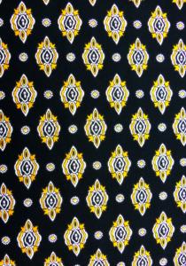 “Black/Gold Calissons”, 100% cotton country fabric 67