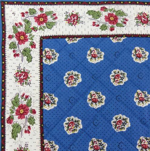 Quilted Blue Cotton placemat 15"x19", Maianenco pattern