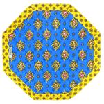 Octogonal Reversible Quilted Cotton Placemat Blue "Batiste”