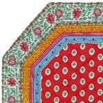 Red Quilted octogonal placemat 14"x 14",  "Gordes" pattern