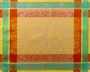 Yellow French Jacquard Placemat with Yellow Epis