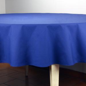 Provencal Round Cotton Tablecloth plain Blue 71 inches