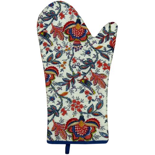 Provencal design - White Colombes - Quilted kitchen Glove
